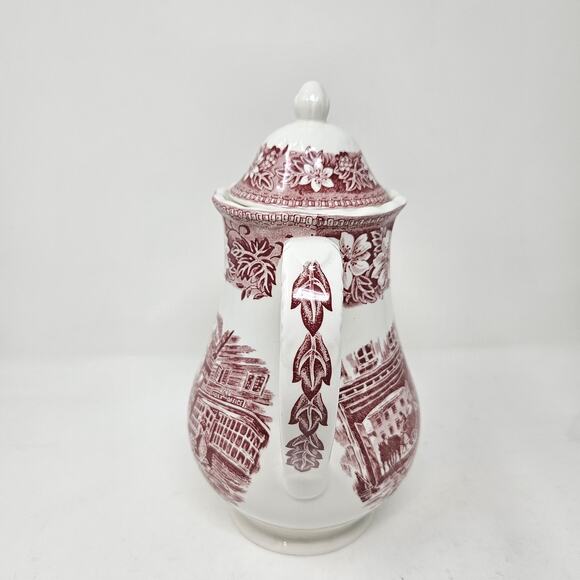 Teapot Coaching Taverns White Red by Royal Tudor - Picture 3 of 6